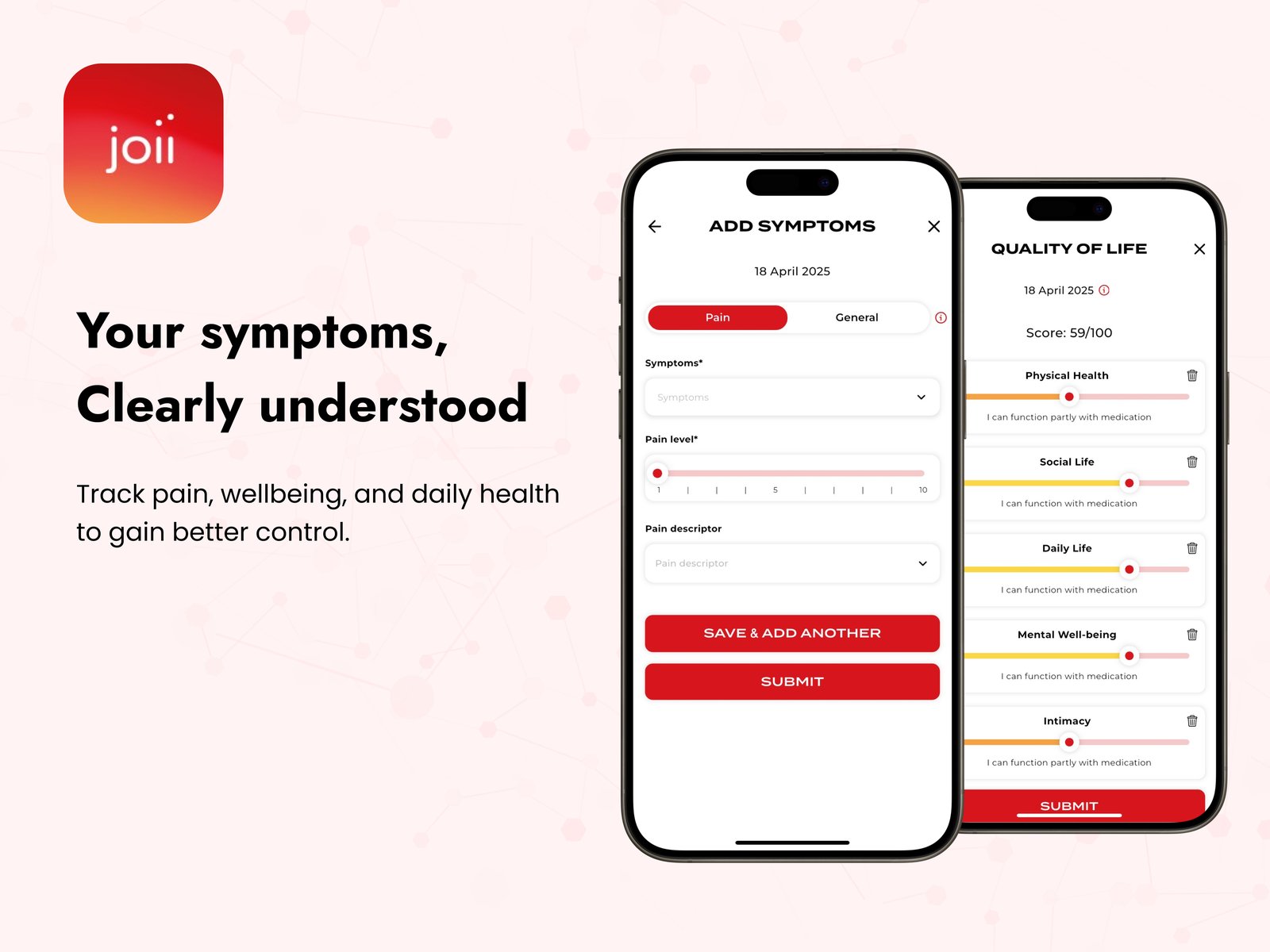 JOII period evaluation app screen